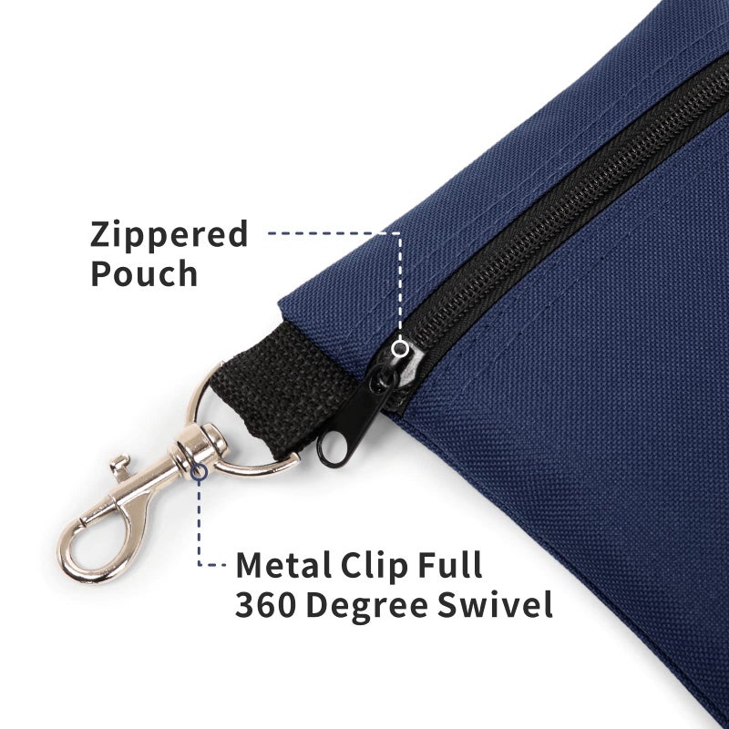 BuyAgain Golf Tee Pouch, 5.62 X 6.87 Inch Professional Zipper Golf Tee/Ball Pouch Bag With Metal Lobster Claw Clip. - Image 4